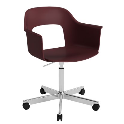 Chaise pivotante Layout 241, Bordeaux, Aluminium poli