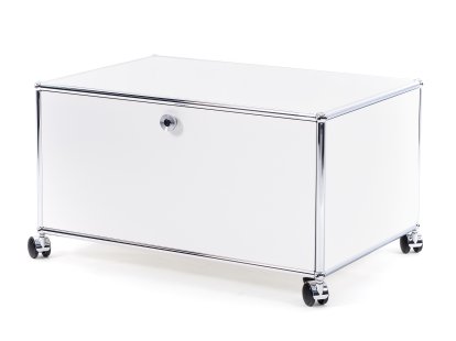 Caisson imprimante USM Haller, 75 cm, Blanc pur RAL 9010, Avec roulettes