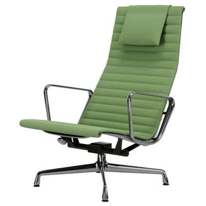 Aluminium Chair EA 124, Chromé, Hopsak, Vert pré / forêt
