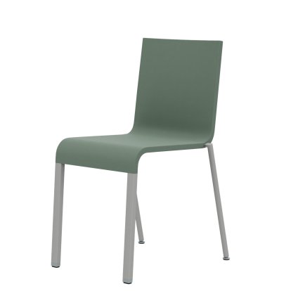 Chaise .03, Empilable, Pieds thermolaqué argent lisse, Sans accotoirs, Menthe