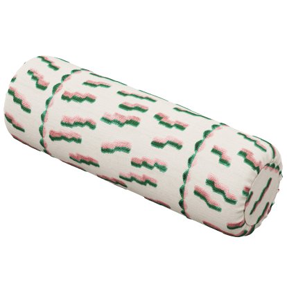 Coussin Sander, Rouleau, Tiger Beat - Rose/vert Col. 005