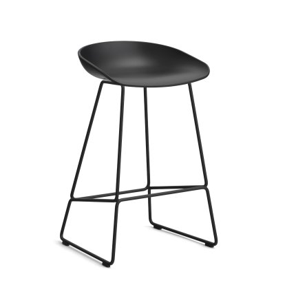 About A Stool AAS 38, Version cuisine: hauteur de l'assise 64 cm, Acier thermolaqué noir, Black 2.0