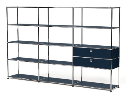 USM Haller Étagère de salon XL Type 2, Bleu acier RAL 5011