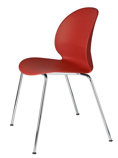 Chaise N02, Rouge foncé, Chromé