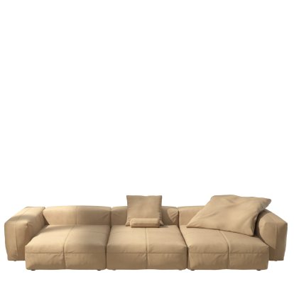 Vetsak Sofa Set 5, Cuir - Beige, Avec coussin