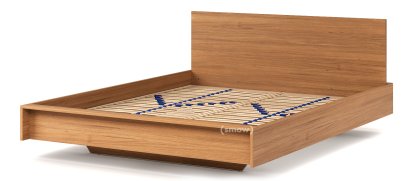 Lit Flai, 160 x 200, Avec tête de lit, Chêne massif, avec sommier
