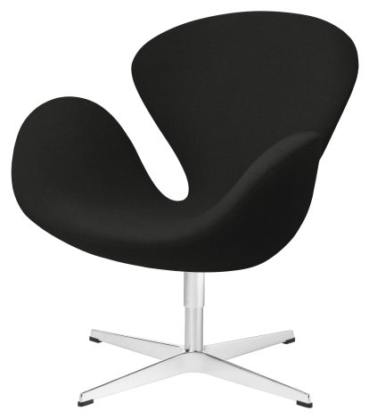 Fauteuil Swan (cygne), 40 cm, Christianshavn, Christianshavn 1175 - Noir uni
