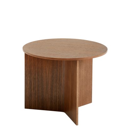 Table Slit Bois, H 35,5 x Ø 45 cm, Laqué noyer 