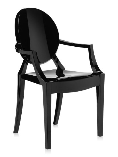 Fauteuil Louis Ghost, Opaque-noir brillant