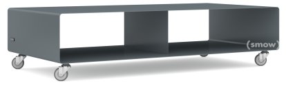 Meuble TV R 200, Monochrome, Gris basalte (RAL 7012), Roulettes industrielles