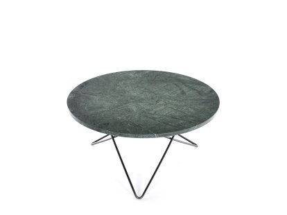 O Table, Vert Indio, Acier thermolaqué noir