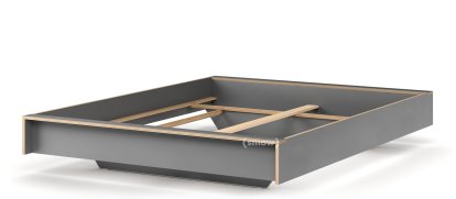 Lit Flai, 160 x 200, Sans tête de lit, CPL anthracite, Sans sommier