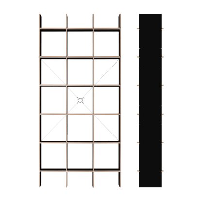 Étagère FNP 4, MDF noir ciré