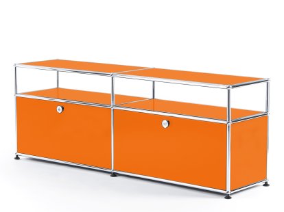 Meuble TV USM Haller avec réhausse, Orange pur RAL 2004