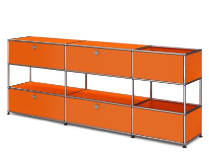 Buffet USM Haller pour enfants L avec boîtes de rangement, Monochrome, Orange pur RAL 2004, Avec  porte abattante