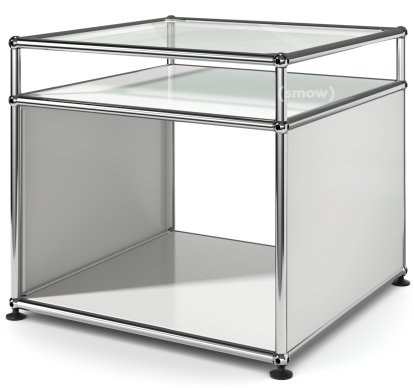Table d'appoint avec réhausse USM Haller, Gris clair RAL 7035