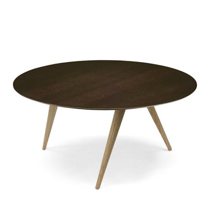 Turn, Low (H 33 x Ø 68 cm), Chêne fumé, Chêne naturel