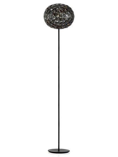 Lampadaire Planet, 160 cm, Gris fumé/noir