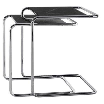 JS . Thonet - Tables gigognes B 97 Serious, Serious 05 - marbre nero marquina