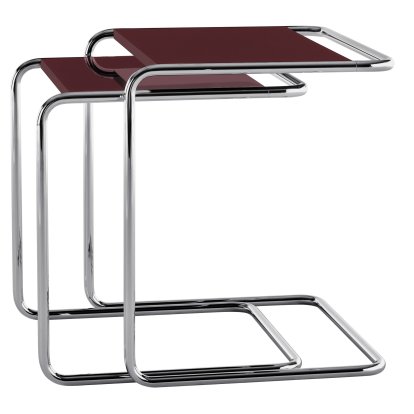 JS . Thonet - Tables gigognes B 97 Serious, Serious 02 - graphite rouge rubis