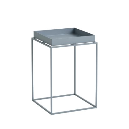 Table avec plateau Tray , H 40/44 x B 30 x T 30 cm, Bleu pigeon
