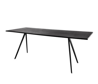 Table Baguette Outdoor, Ardoise, Noir, 205 x 85 cm