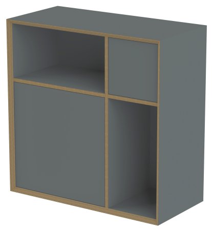 Étagère Vertiko Ply, Version 1, Anthracite, Sans socle