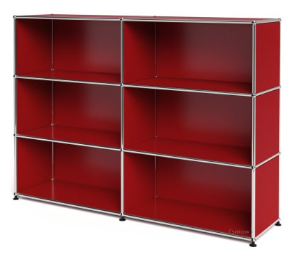 Meuble haut Highboard L ouvert, Rouge rubis USM