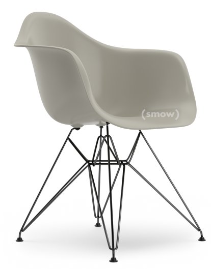 Eames Plastic Armchair RE DAR, Galet, Sans rembourrage, Sans rembourrage, Version standard - 43 cm, Revêtement basic dark