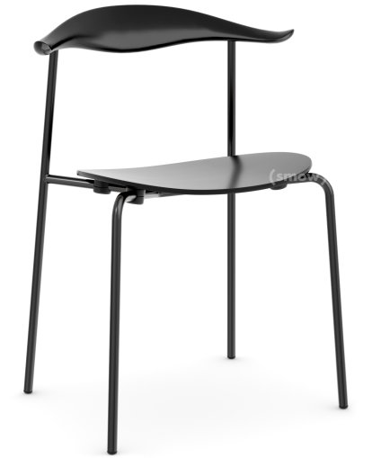 Chaise CH88T, Thermolaqué noir, Hêtre laqué noir