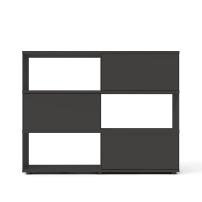 Flow Q Highboard, 160 cm, 126,7 cm (3 portes abattantes), Graphite