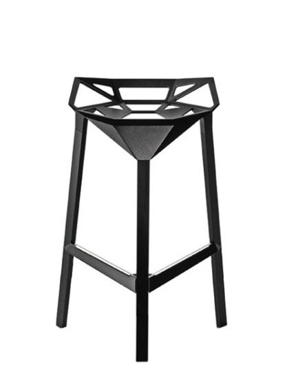 Tabouret Stool_One, Hauteur de l'assise pour la version cuisine 670 mm, Noir mat (5130)