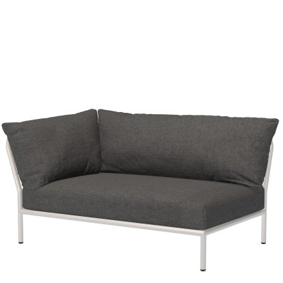 Canapé d'angle gauche Level 2, Muted White, Gris foncé basique