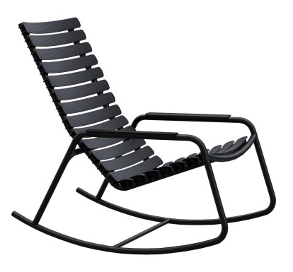 Chaise à bascule ReCLIPS, Noir, Accotoirs aluminium