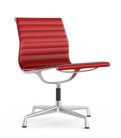 Aluminium Chair EA 105, Poli, Cuir Premium F, Rouge