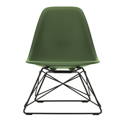Eames Plastic Side Chair RE LSR, Forêt, Sans rembourrage, Revêtement thermolaqué noir basic