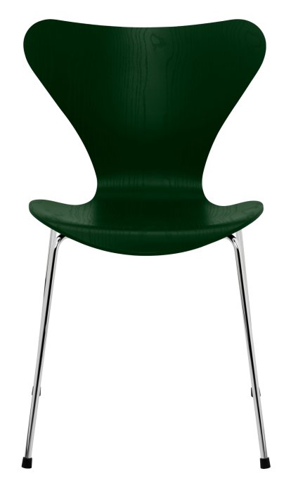 Série 7 chaise 3107, Frêne coloré, Evergreen, Chromé