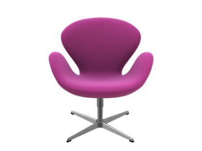 Fauteuil Swan (cygne), Hauteur spéciale 48 cm, Divina Mélange, Divina Melange 621 - Fushia