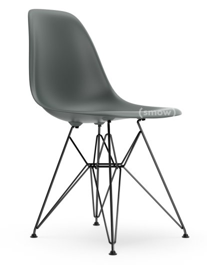 Eames Plastic Side Chair RE DSR, Gris granit, Sans rembourrage, Sans rembourrage, Version standard - 43 cm, Revêtement basic dark