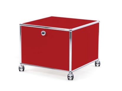 Caisson imprimante USM Haller, 50 cm, Rouge rubis USM, Avec roulettes