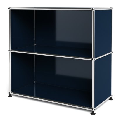 Meuble mixte Sideboard M USM Haller  ouvert, Bleu acier RAL 5011