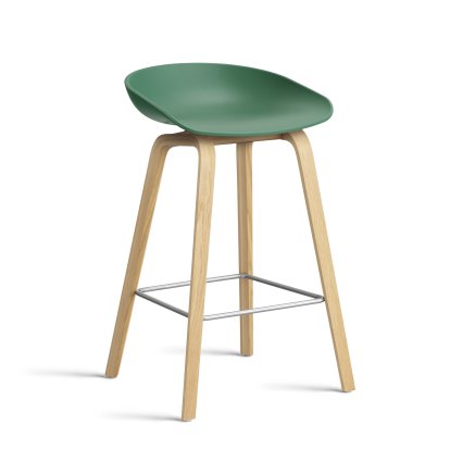 About A Stool AAS 32, Version cuisine: hauteur de l'assise 64 cm, Chêne laqué, Teal green 2.0