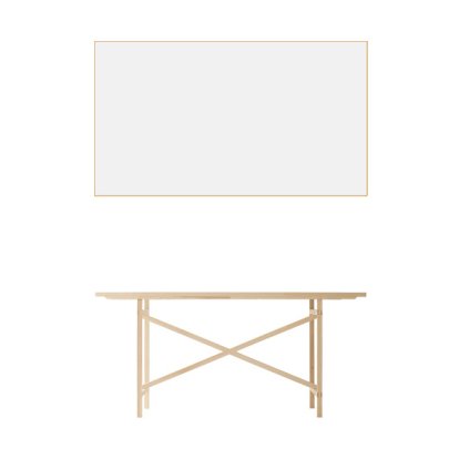 Table Egon, 160 cm, Résine de mélamine blanche