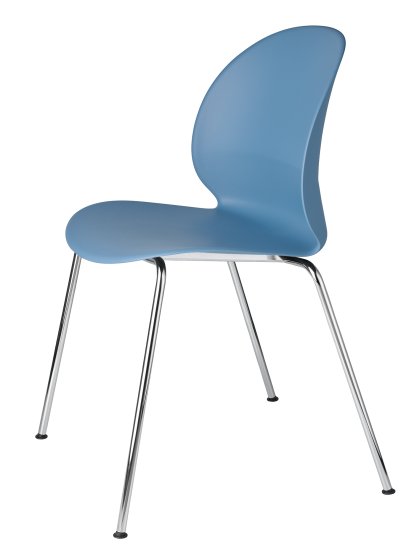 Chaise N02, Bleu clair, Chromé