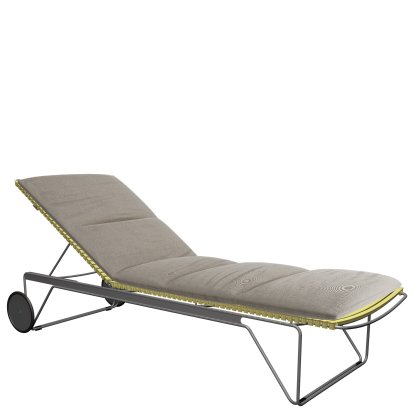 Chaise longue Click, Zeste de citron, Avec coussin - ash
