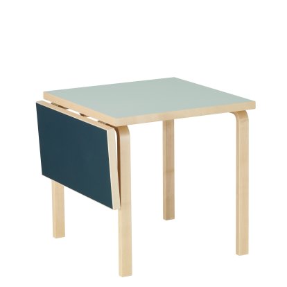 Table Aalto pliable, Lino bleu vapeur/bleu fumé
