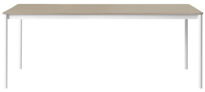 Table Base, L 190 x L 85 cm, Placage chêne avec bord en contreplaqué, Blanc