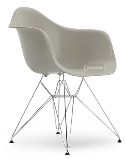 Eames Plastic Armchair RE DAR, Galet, Sans rembourrage, Sans rembourrage, Version standard - 43 cm, Chromé