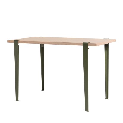 Table à manger Lobo Tiptoe, Finition chêne, Vert romarin