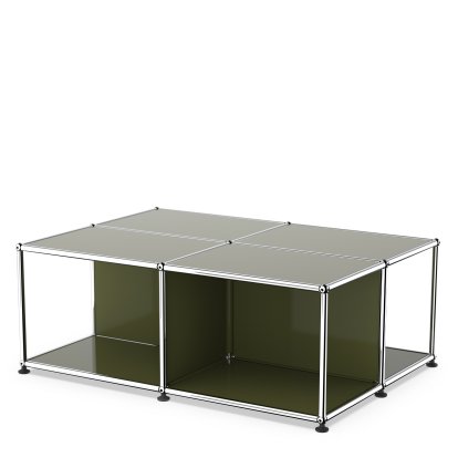 USM Haller table basse avec surfaces, Vert olive RAL 6003